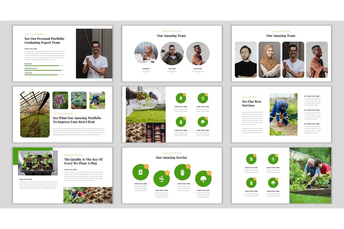 Gradaning - Free Gardening & Landscaping Google Slides Template - view 3