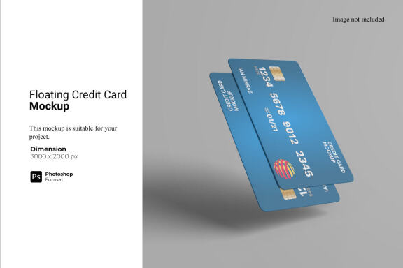 Floating Credit Card - Free Mockup