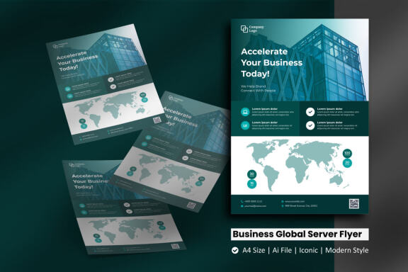 Business Global - Free Flyer Brochure Template