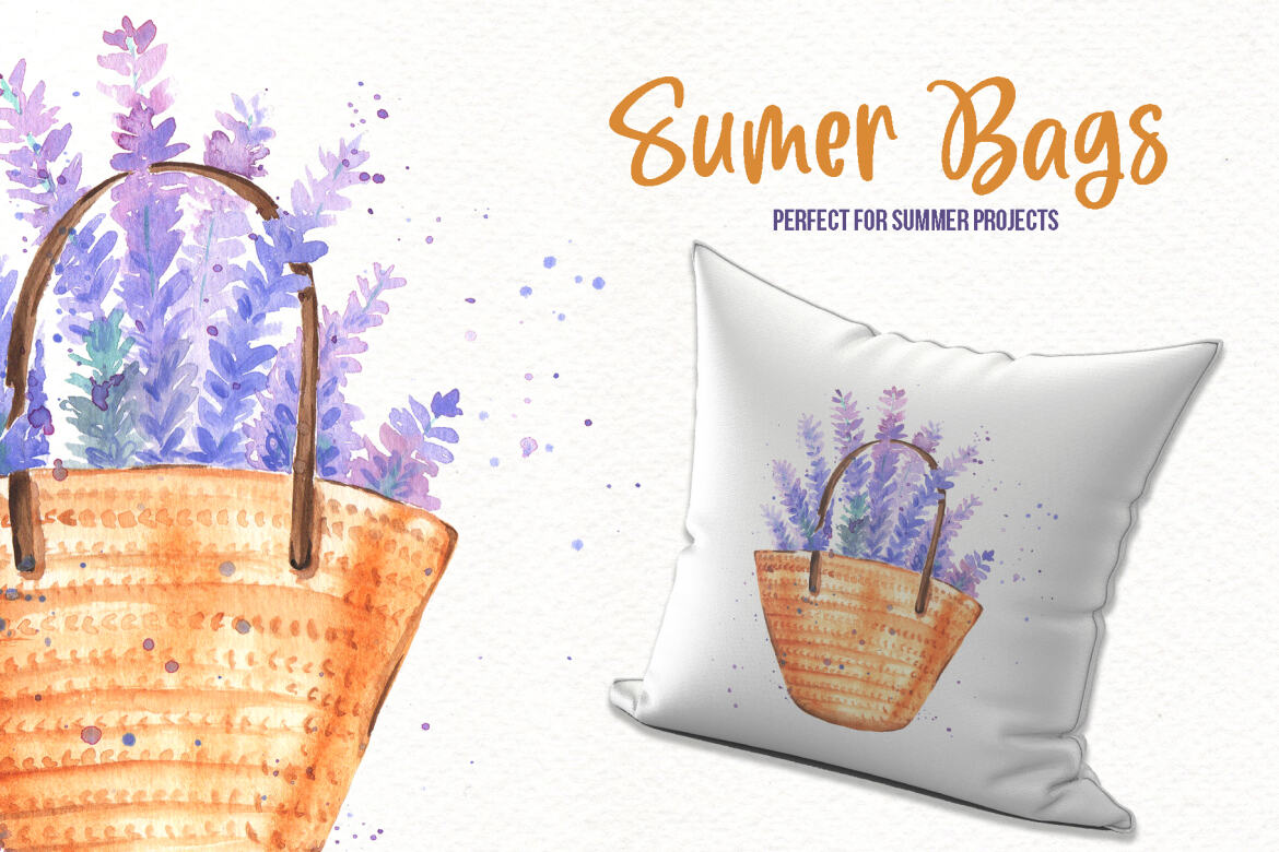 Free Watercolor Summer Bags - view 3
