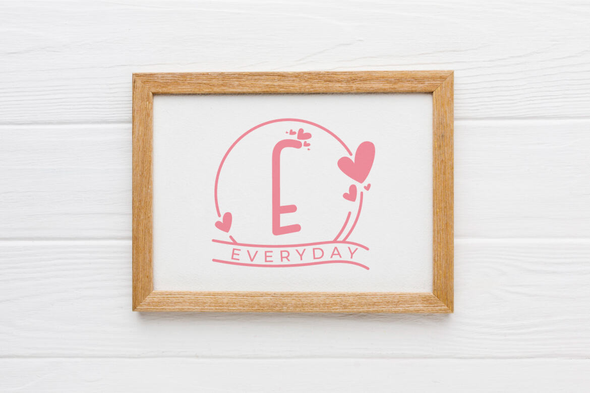 Free Monogram Handrawn Love - view 3