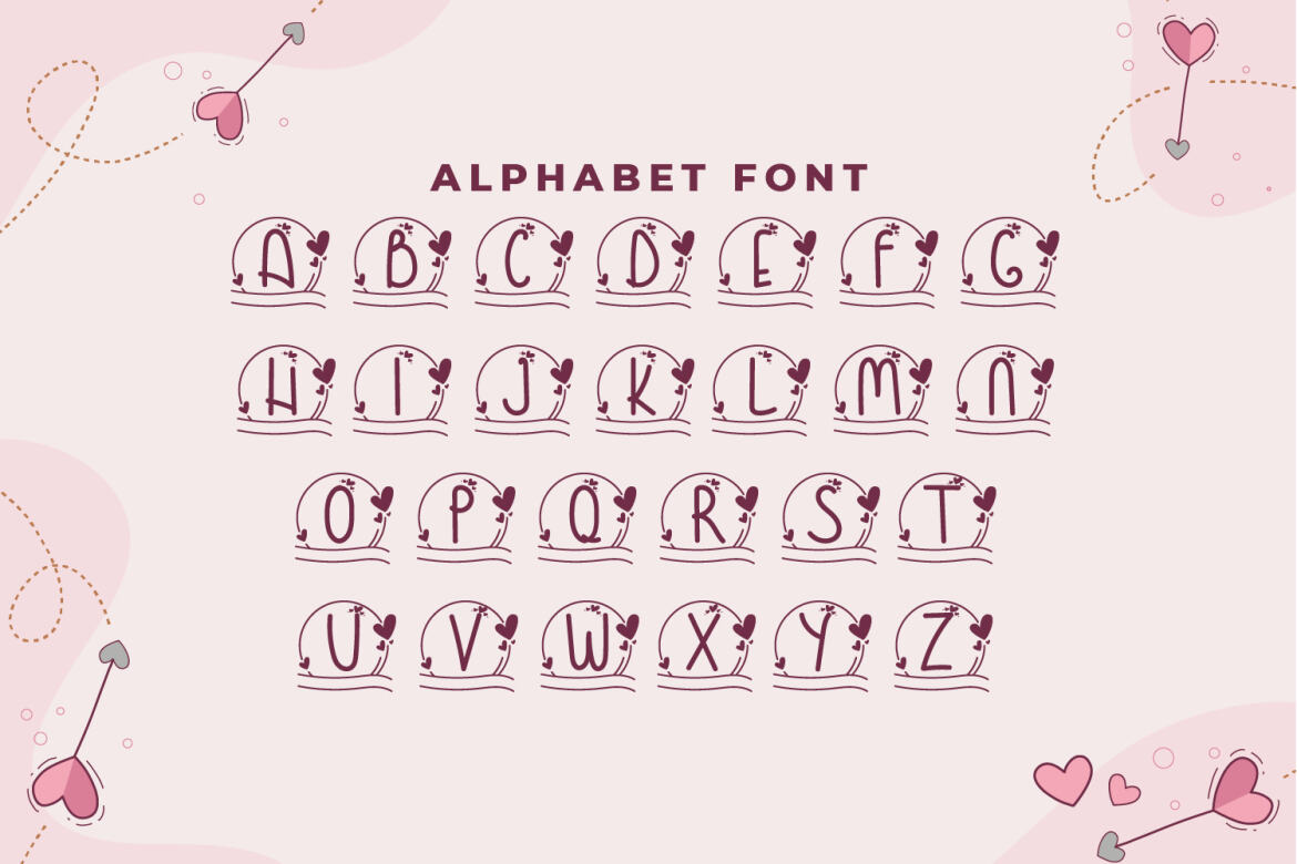 Free Monogram Handrawn Love - view 4