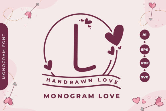 Free Monogram Handrawn Love