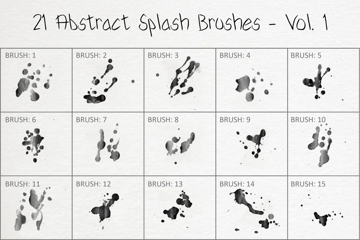 21 FREE Abstract Splash Brushes - Vol. 1 - view 3