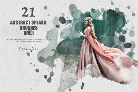 21 FREE Abstract Splash Brushes - Vol. 1