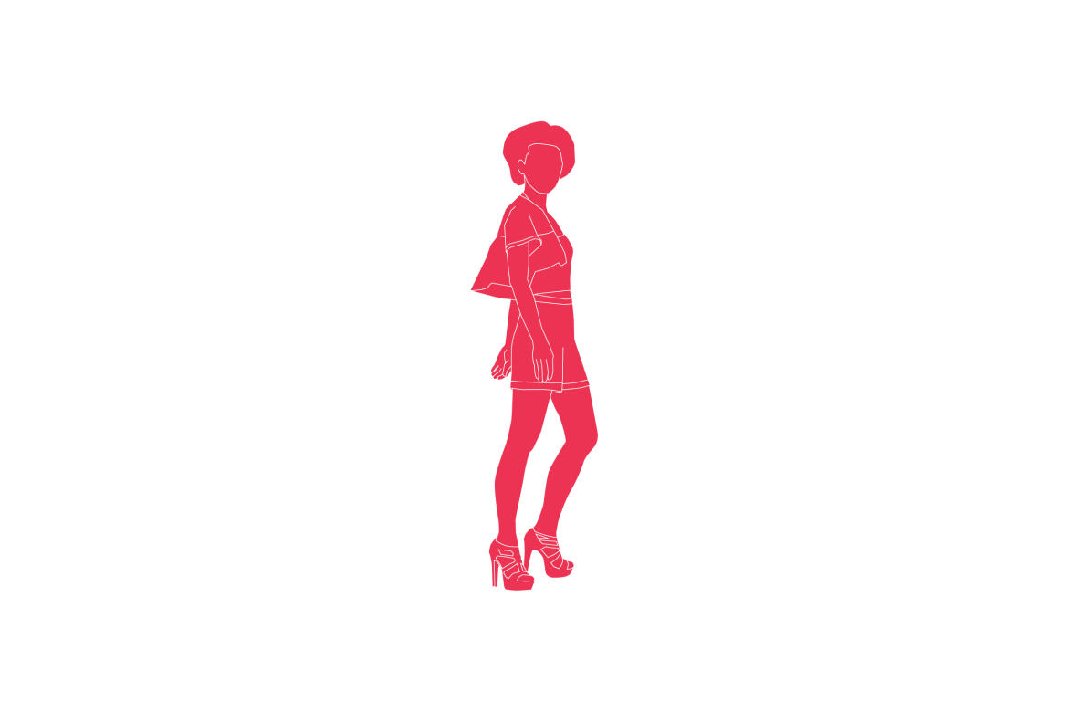 Free vector illustration of stylish woman posing alternate