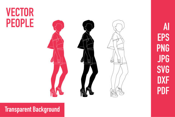 Free vector illustration of stylish woman posing