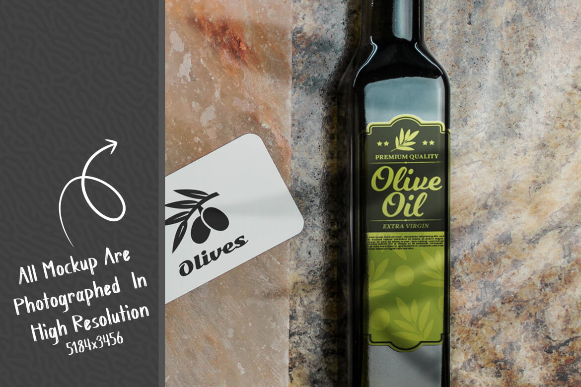 Olive Oil Bottle - Free Mockup #03 - view 3