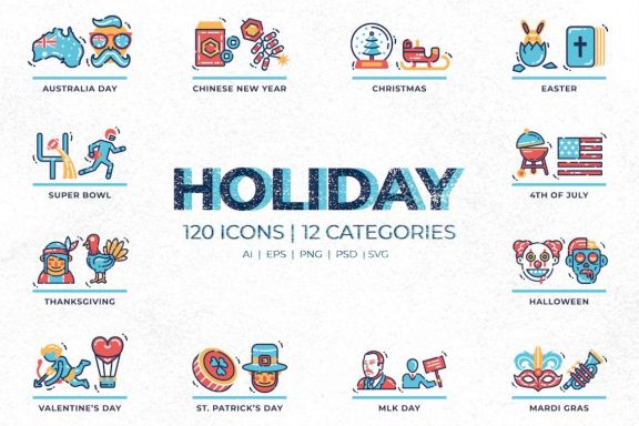120 Holiday Icons