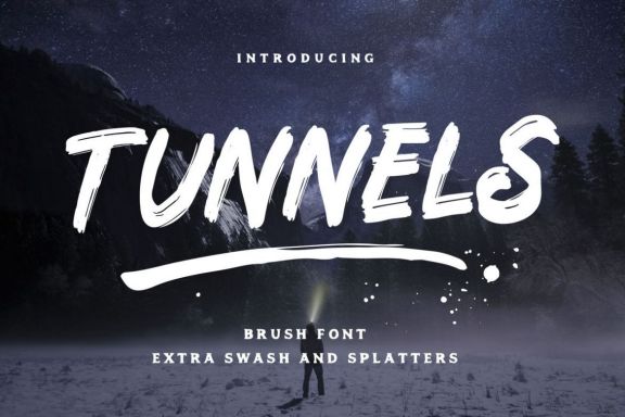 Tunnels Brush Font (Extras)