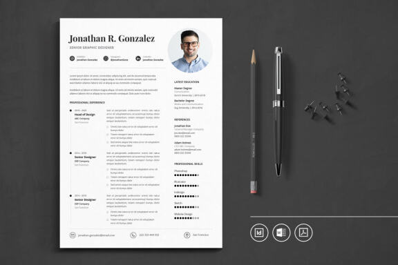 Professional CV FREE Resume Indesign Template Vol.33