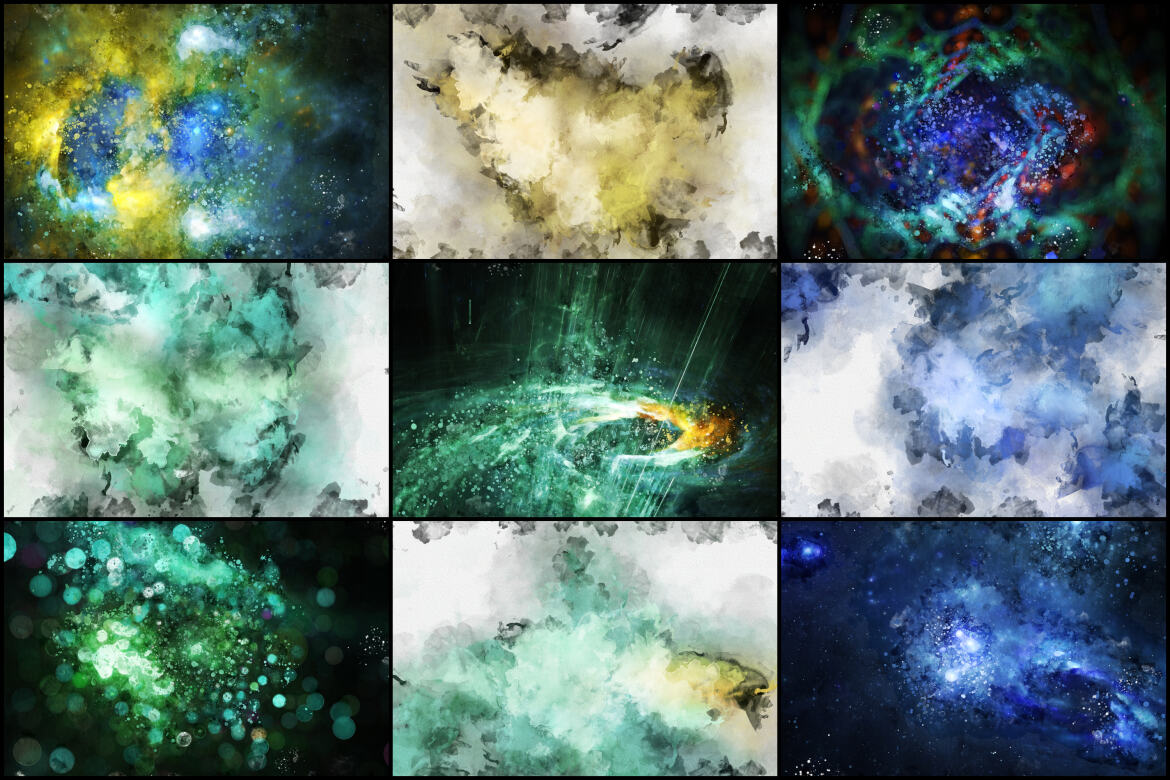 50 Watercolor Galaxy Free Backgrounds - view 4