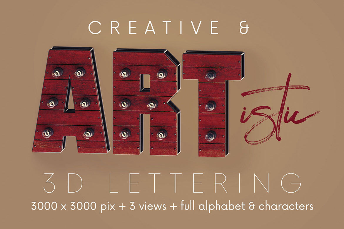 Steampunk Lights - Free 3D Lettering alternate