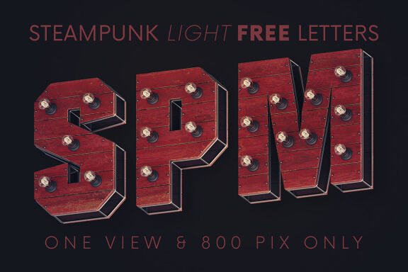 Steampunk Lights - Free 3D Lettering