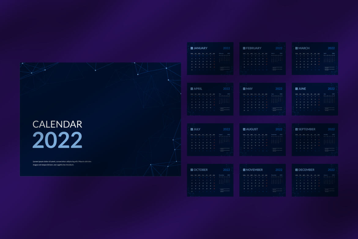 Free Galaxy Calendar 2022 Theme - view 3