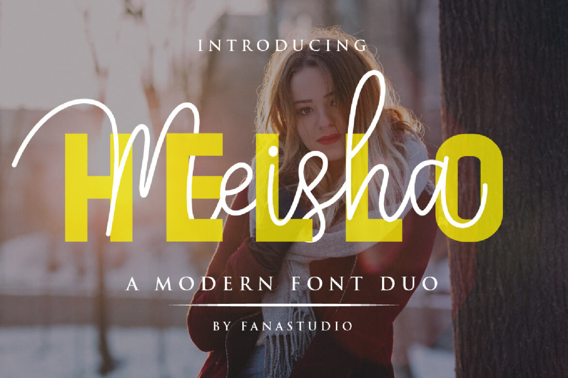 Hello Meisha a Modern Free Font Duo alternate
