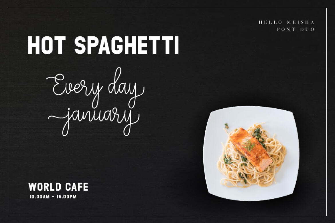 Hello Meisha a Modern Free Font Duo - view 7