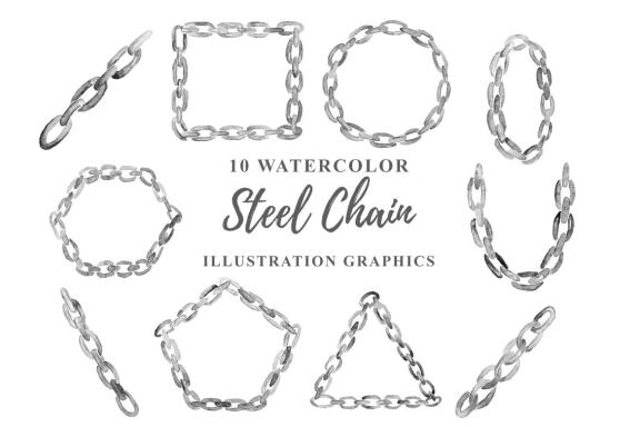 10 Free Watercolor Steel Chain Illustrations
