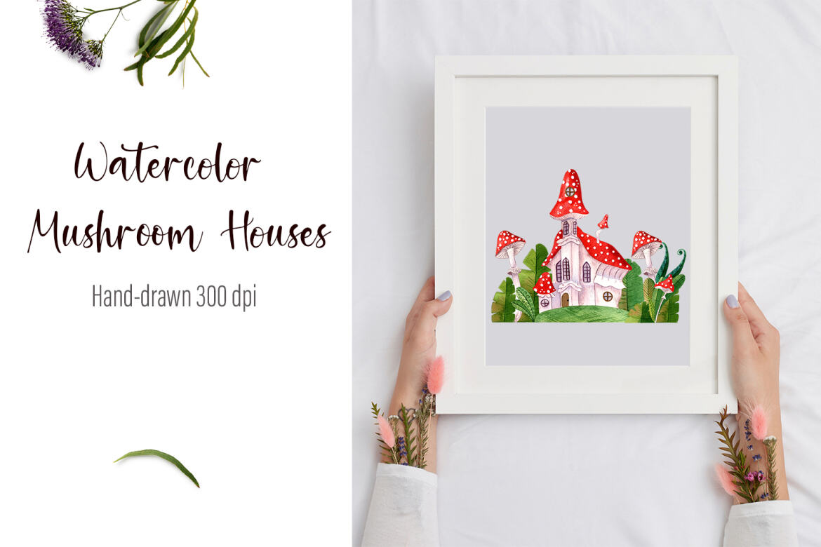 Mushroom House - Free Sublimation Illustration alternate