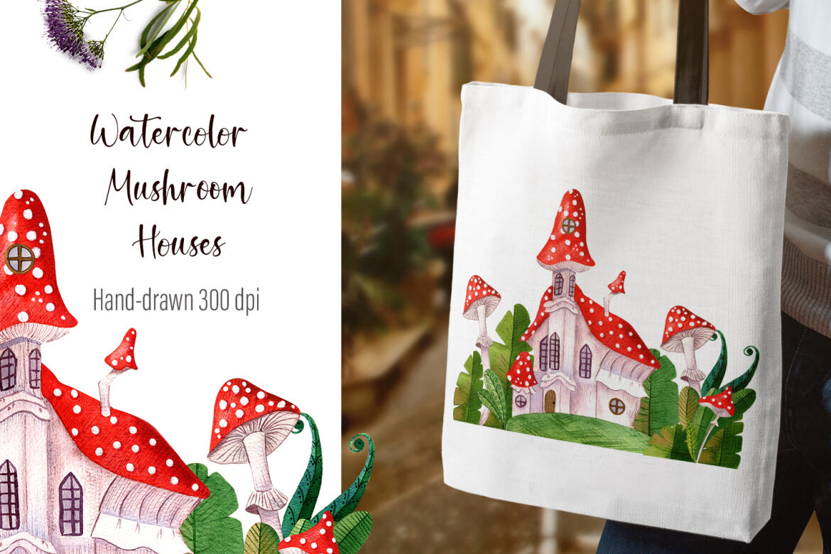 Mushroom House - Free Sublimation Illustration - view 3