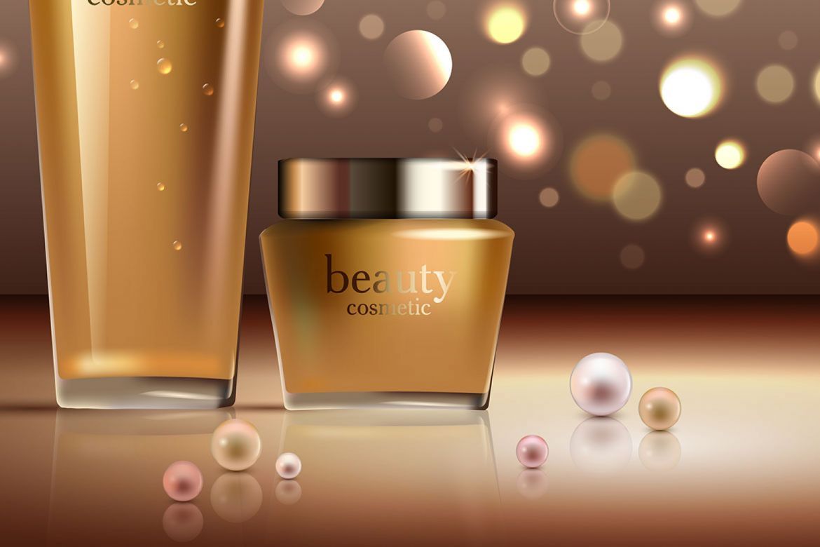 Cosmetic ads template. Gold & Shiny alternate