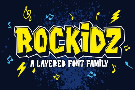 Rockidz - Layered Display Font