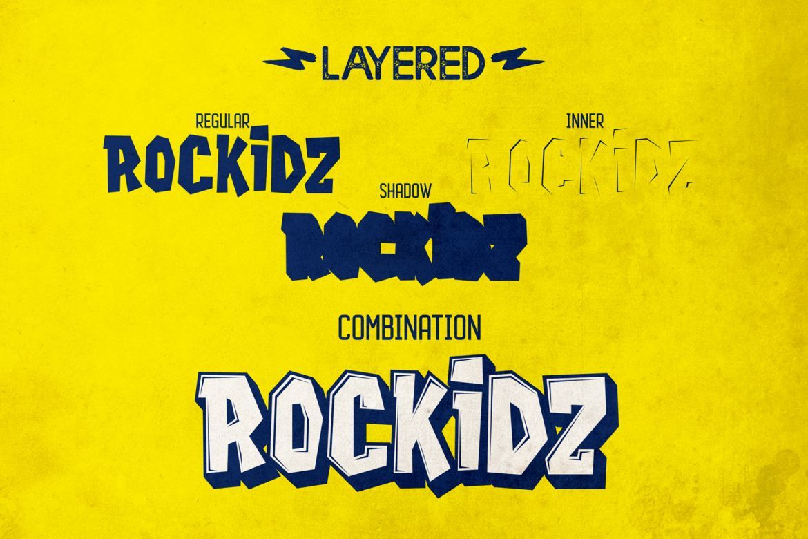 Rockidz - Layered Display Font - view 3