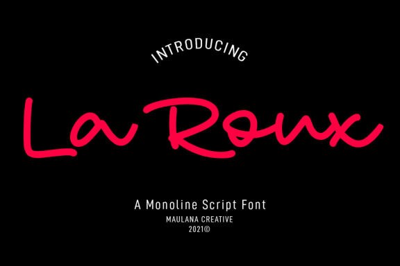 La Roux Monoline FREE Script Font