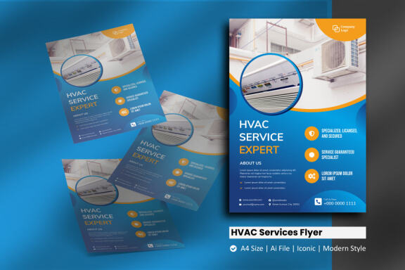 Professional HVAC Service FREE Flyer Template