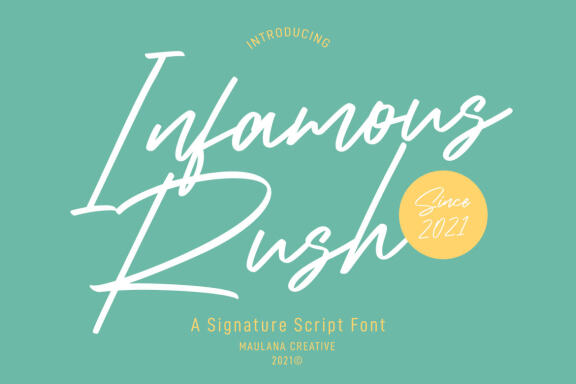 Infamous Rush FREE Signature Script Font