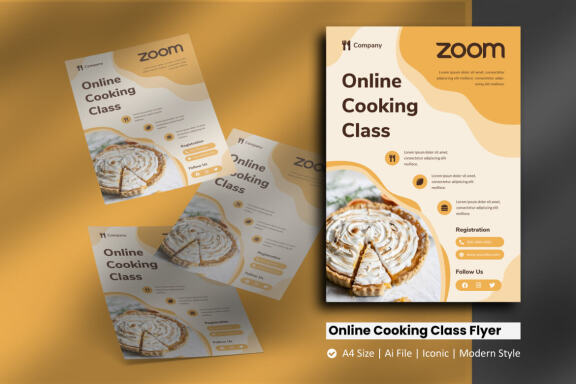 FREE Online Cooking Class Flyer Template