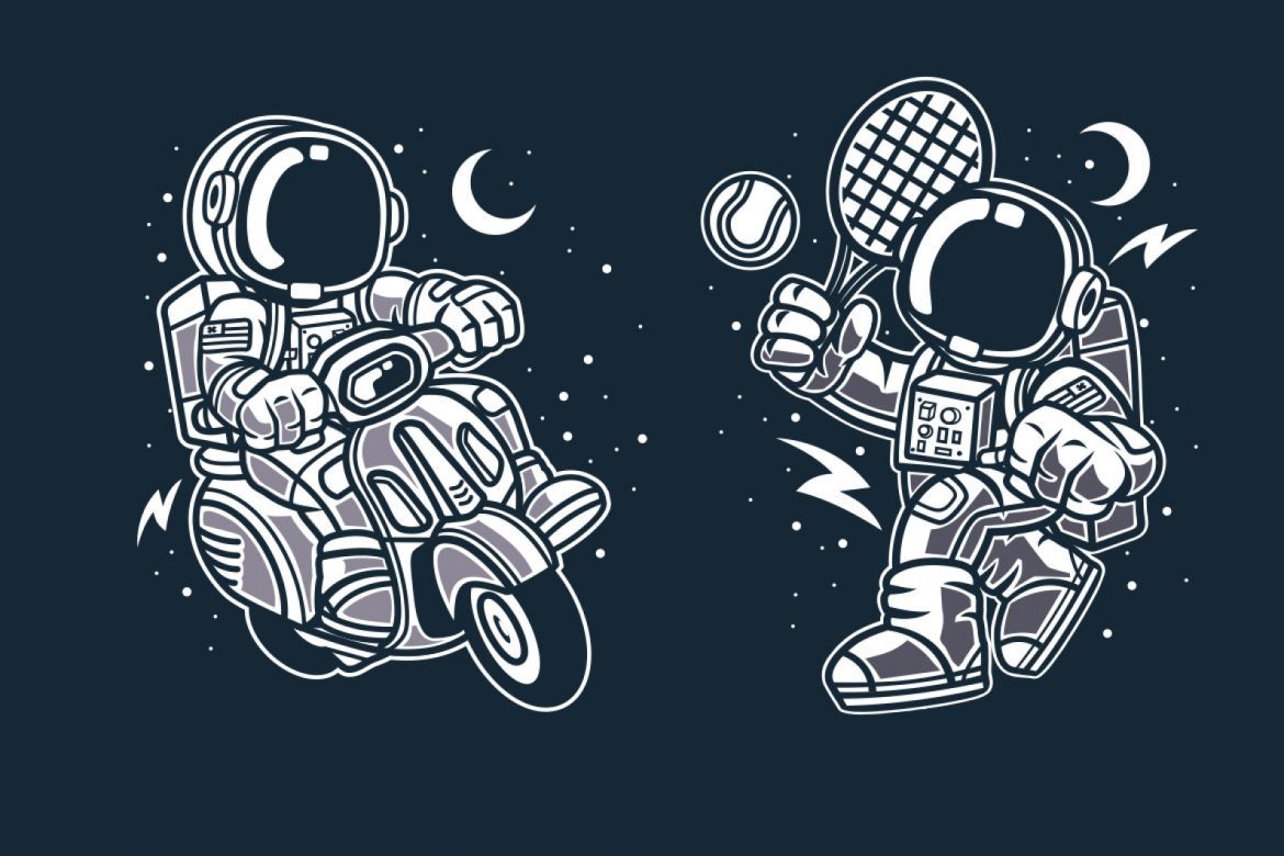 6 Astronaut Cartoon Character alternate