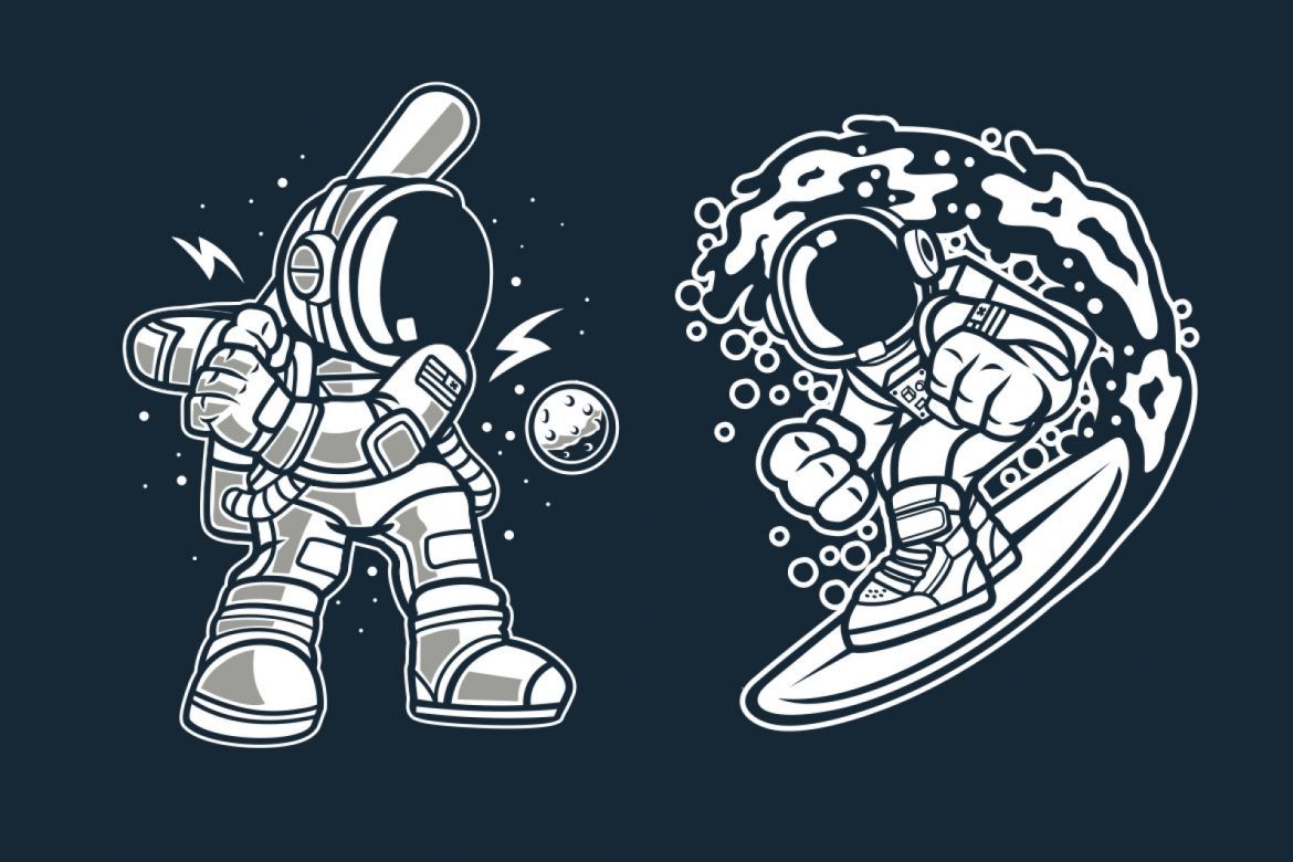 6 Astronaut Cartoon Character - view 3