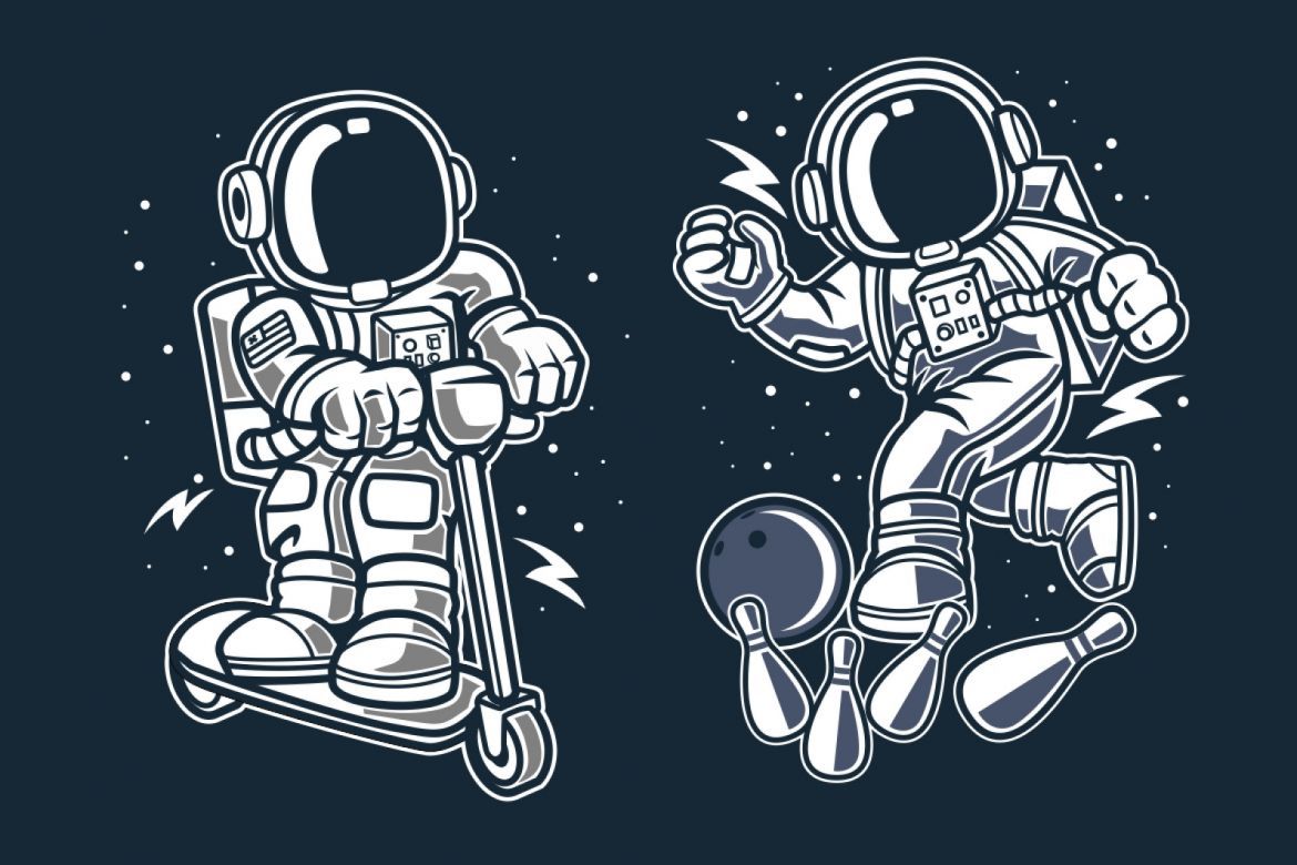 6 Astronaut Cartoon Character - view 4