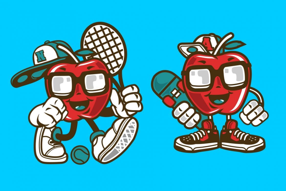 6 Apple Cartoon Character alternate