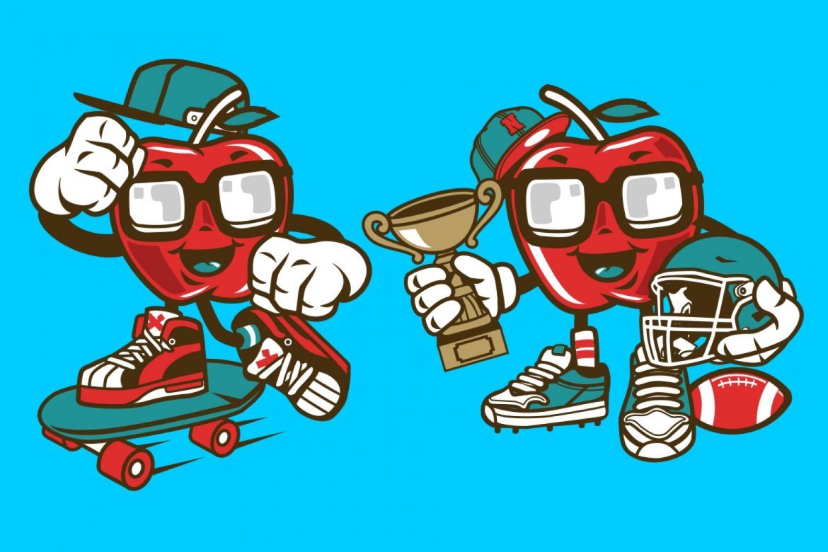 6 Apple Cartoon Character - view 3