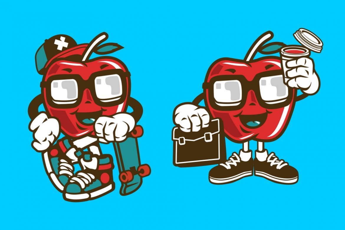 6 Apple Cartoon Character - view 4