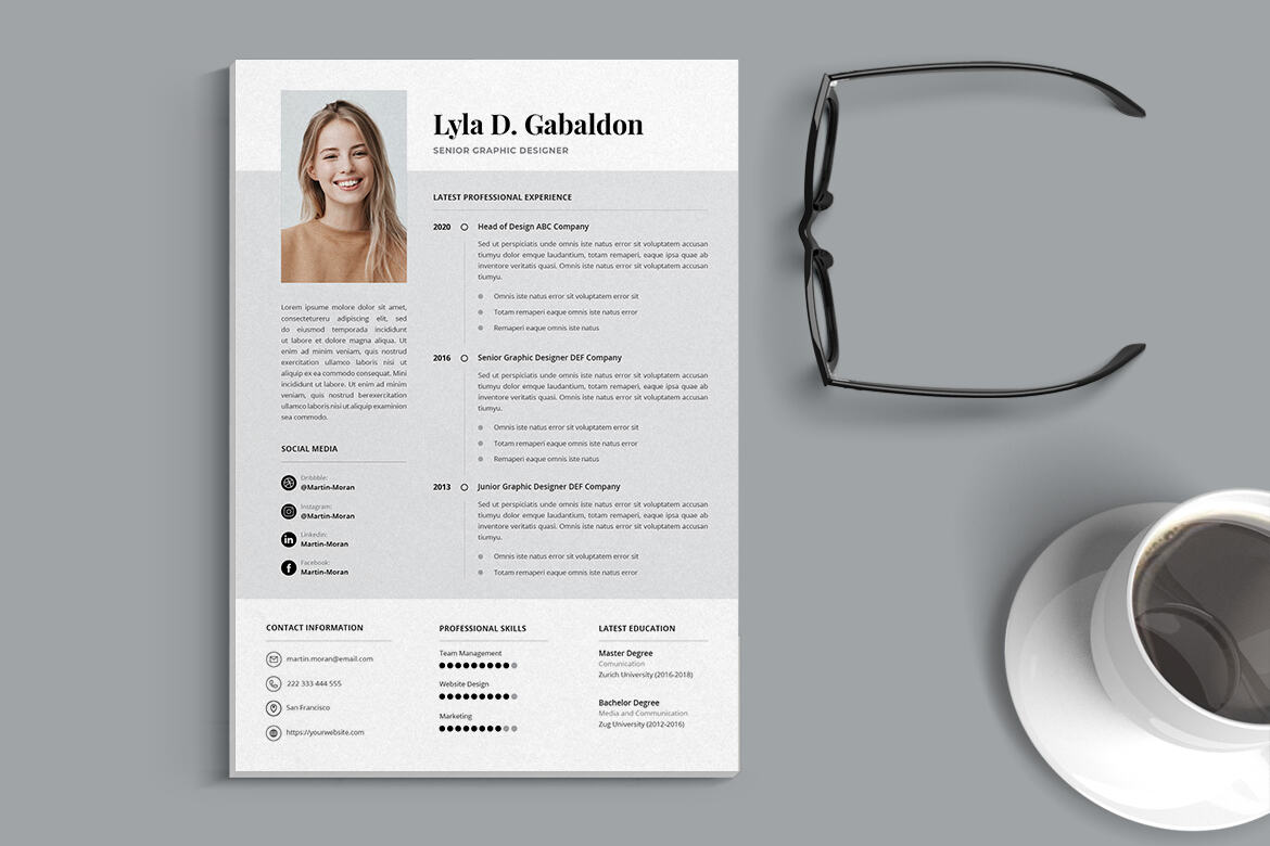 FREE CV Resume Indesign Template Vol.40 - view 3