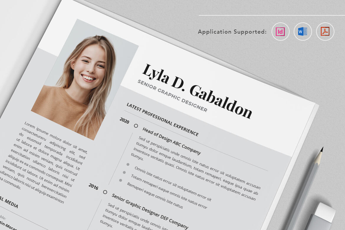 FREE CV Resume Indesign Template Vol.40 alternate