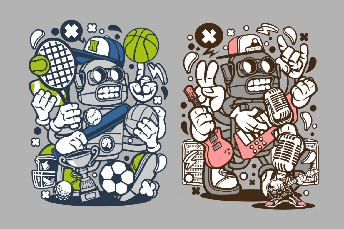 6 Robot Cartoon Cartoon Character alternate