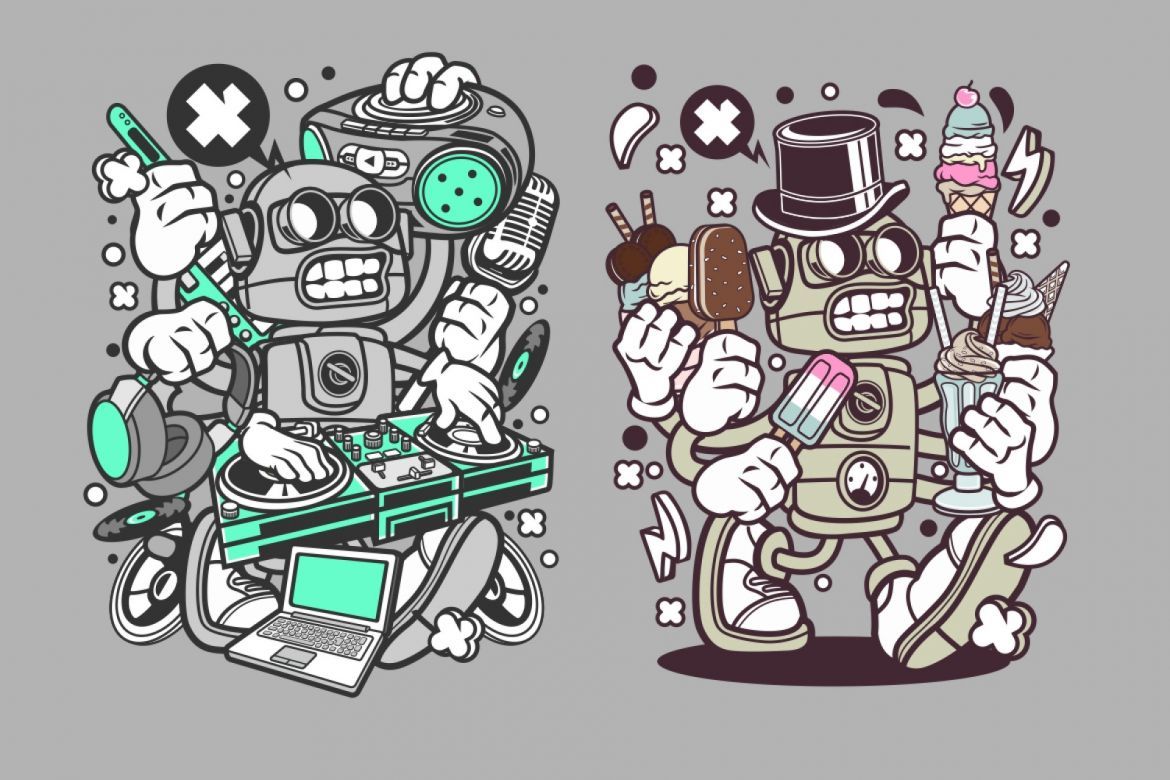 6 Robot Cartoon Cartoon Character - view 3