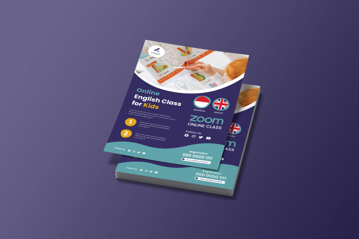 FREE Online Language Class Flyer Template alternate