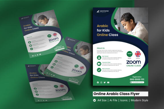 FREE Online Arabic Class Flyer Template