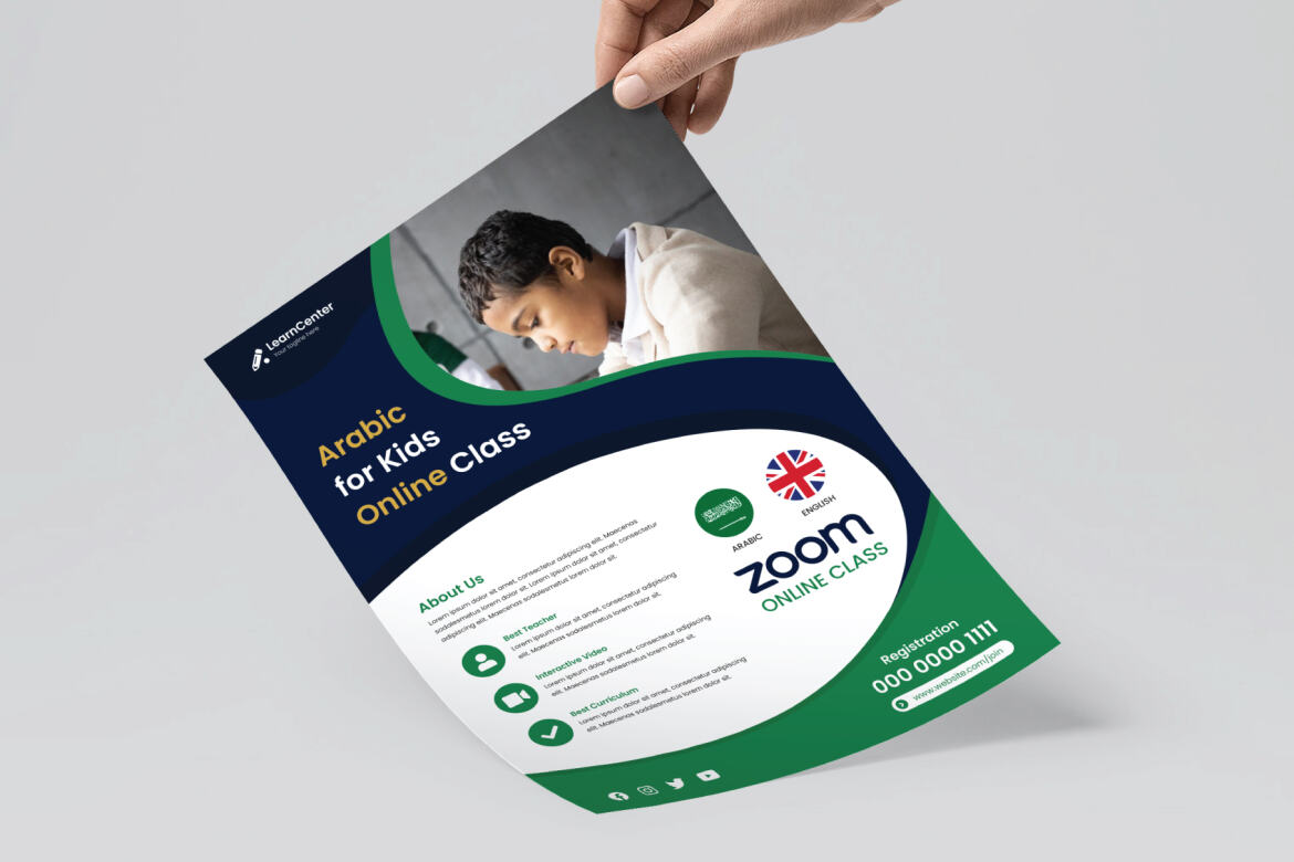 FREE Online Arabic Class Flyer Template - view 3
