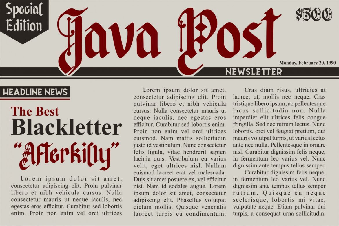 Afterkilly - Blackletter Font alternate