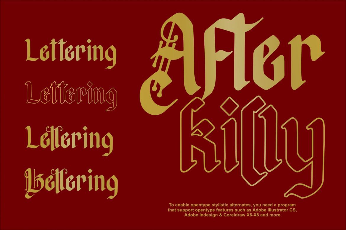 Afterkilly - Blackletter Font - view 3