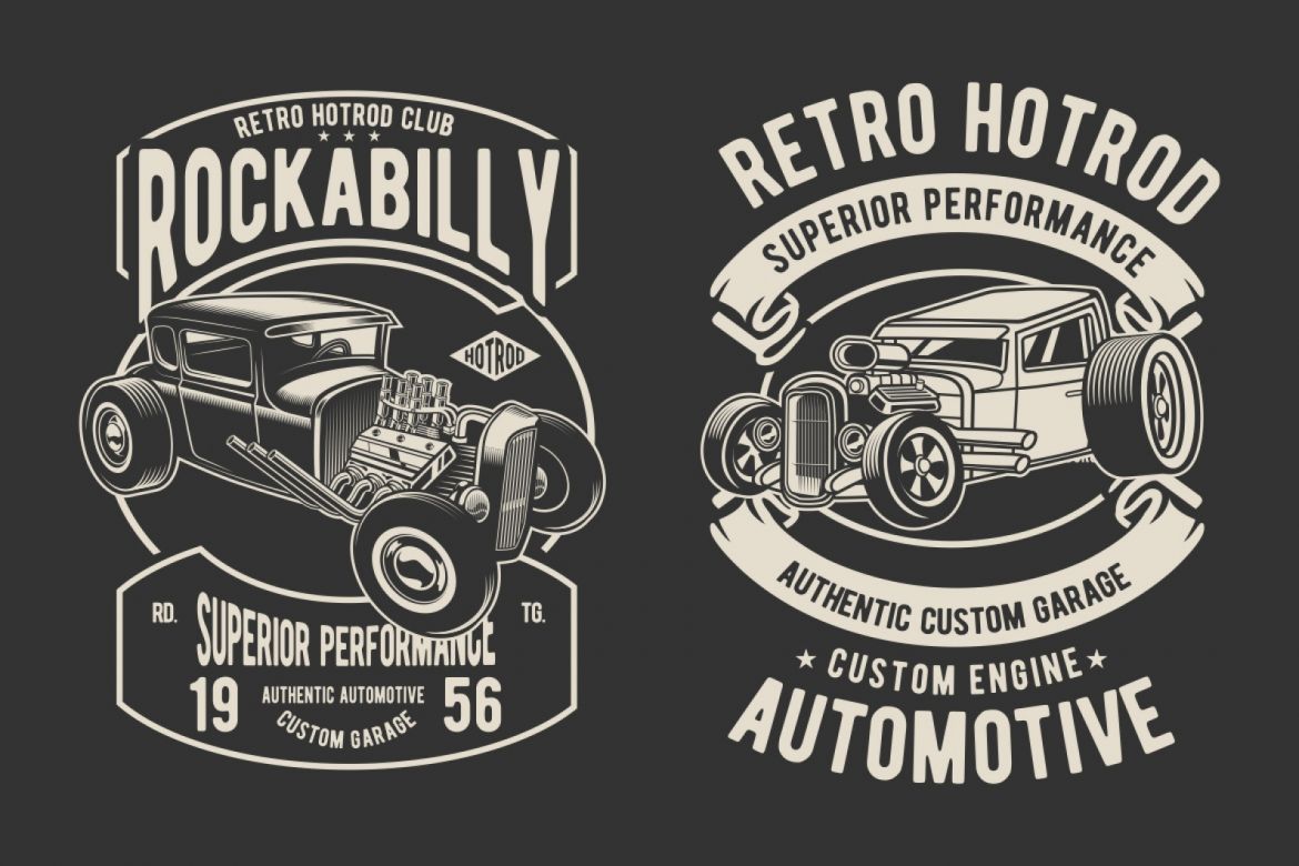 6 Hotrod Badge Design Set alternate