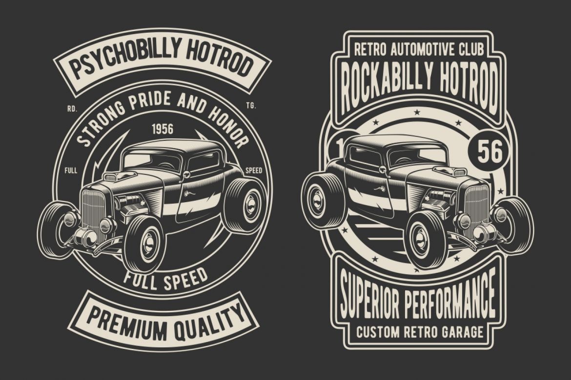 6 Hotrod Badge Design Set - view 3