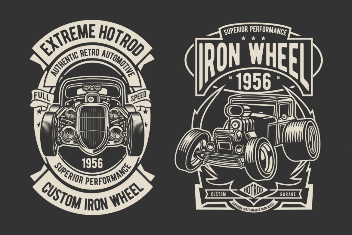 6 Hotrod Badge Design Set alternate