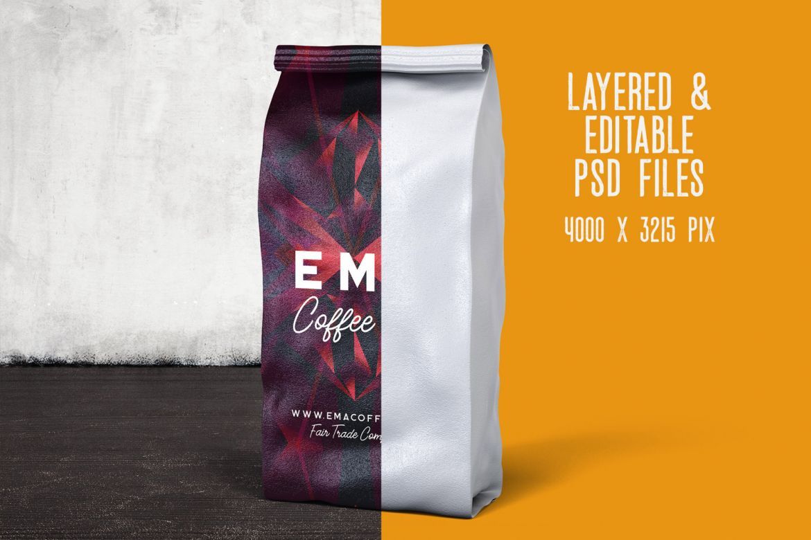 4 Coffee Bag Package Mockups 3 alternate